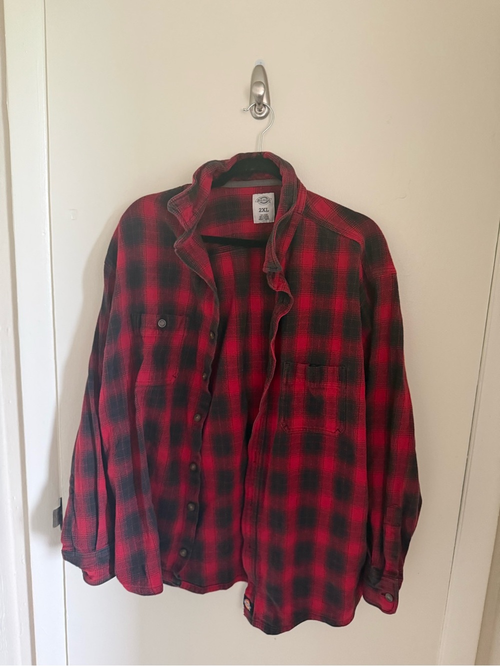 Dickies Classic Red Plaid Flannel Shirt - 2XL